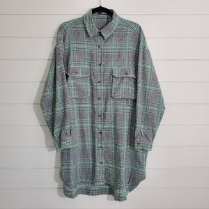 Missguided Women's Oversized Plaid Top Button Down Shirt. Size: 10